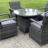 Image 1: Rattan Effect Garden Dining Set