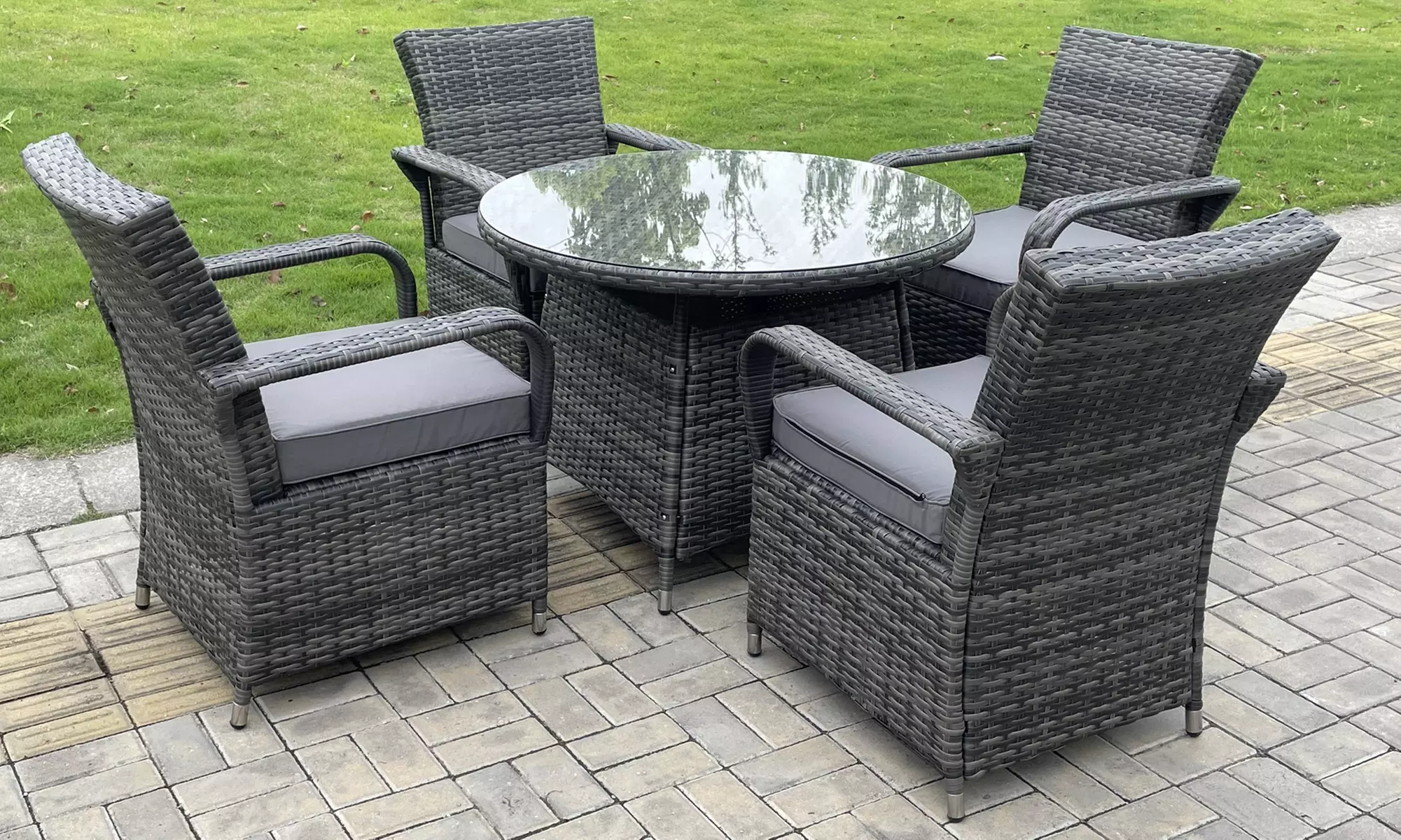 Rattan Effect Garden Dining Set