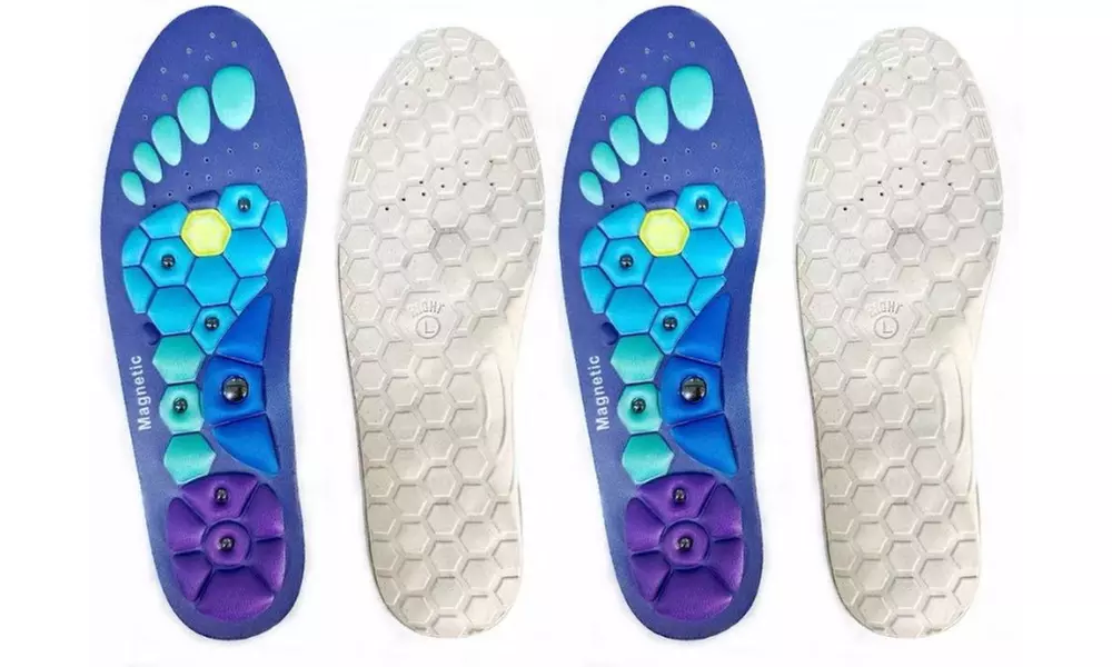 1 of 2 paar magnetische comfort-inlegzolen met acupressuur
