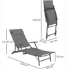 Image 8: Outsunny Set of Two Adjustable Back Sun Loungers 