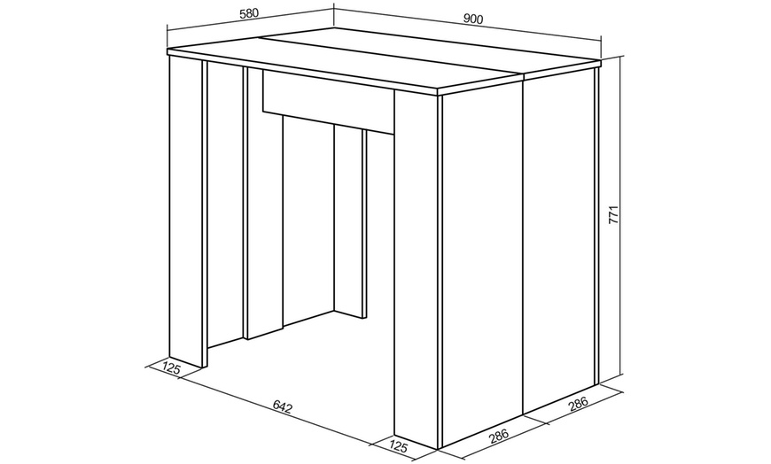 Image 37: Uitschuifbare tafel voor maximaal 10 of 12 personen