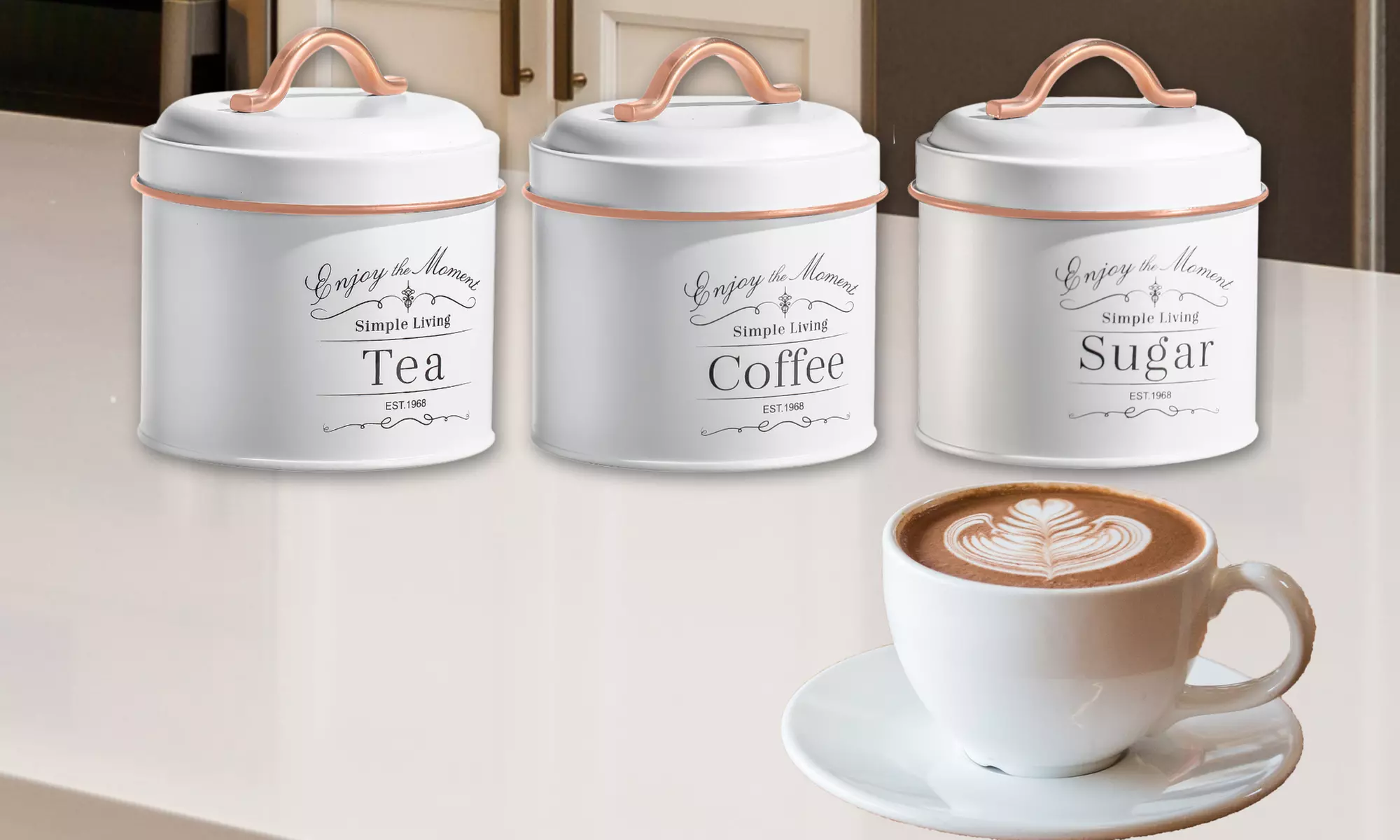 Herzberg 3er- oder 4er-Set Aufbewahrungsdosen im Retro-Stil