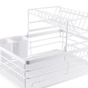 Image 3: Two-Tier Metal Dish Drying Rack with Removable Drip Tray