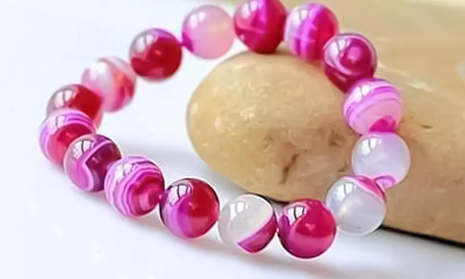 1 oder 2x Armband mit Achat-Steinen