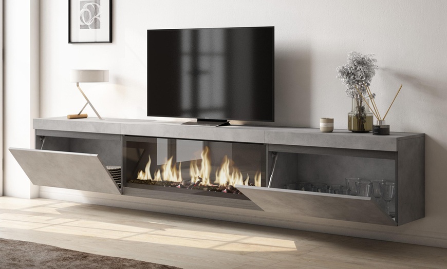 Image 19: Meuble TV suspendu avec grande capacité de rangement  