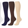 Image 8: 3-6 Pairs Knee-High Solid Compression Socks for Men & Women Graduated 15-20 mmHg