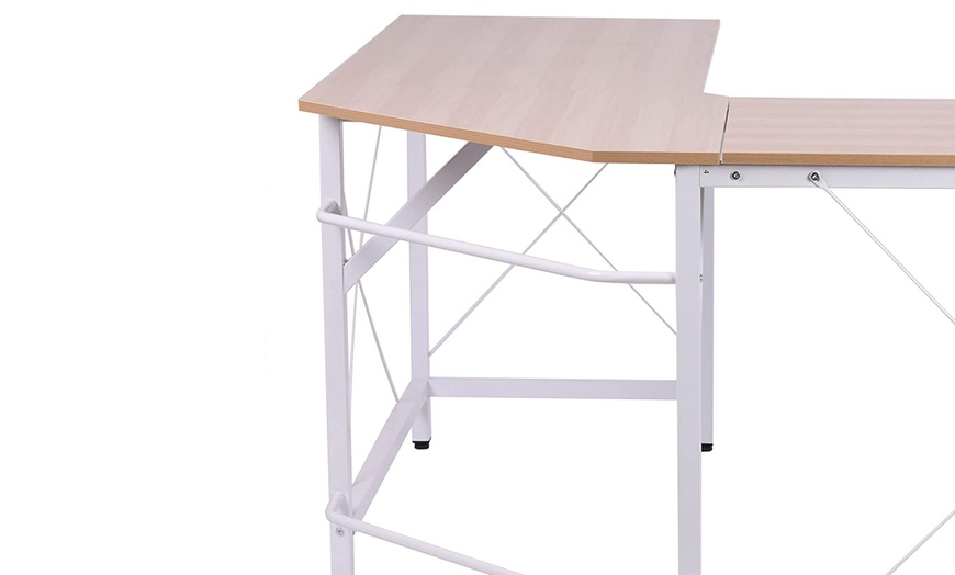 Image 5: HomCom L-Shaped Corner Desk