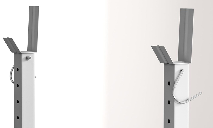 Image 3: HOMCOM Adjustable Weight Bench with Squat Rack