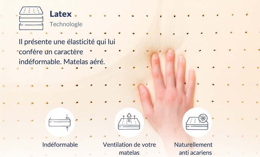 Image 10: Matelas Ergo mousse Haute Densité et latex, fabrication française