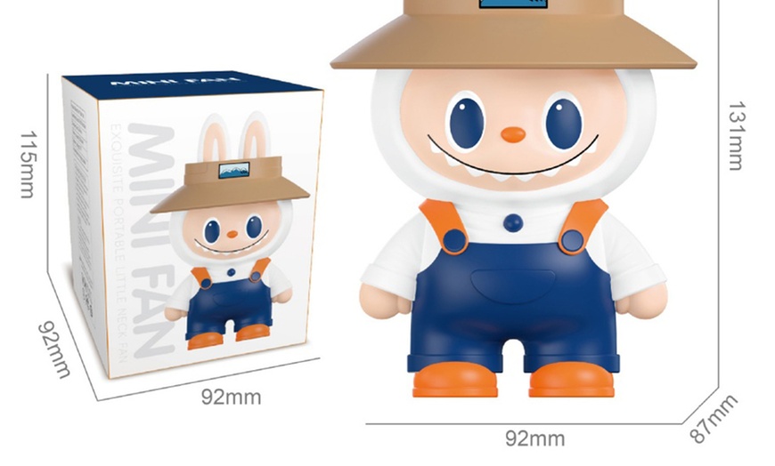 Image 7: Labubu-Inspired Portable Neck Fan