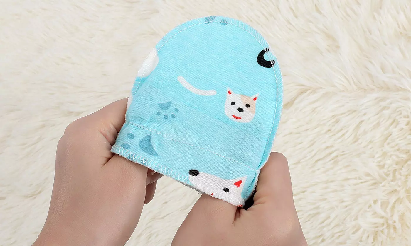 12 Pairs Newborn Baby Cotton Infant No Scratch Mittens Gloves