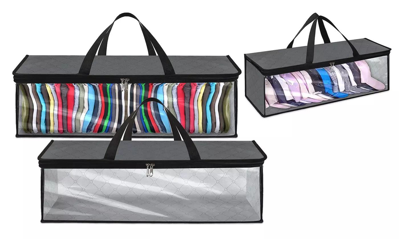 Non-Woven Clothes Storage Under-Bed Bins Foldable Closet Organizer Containers