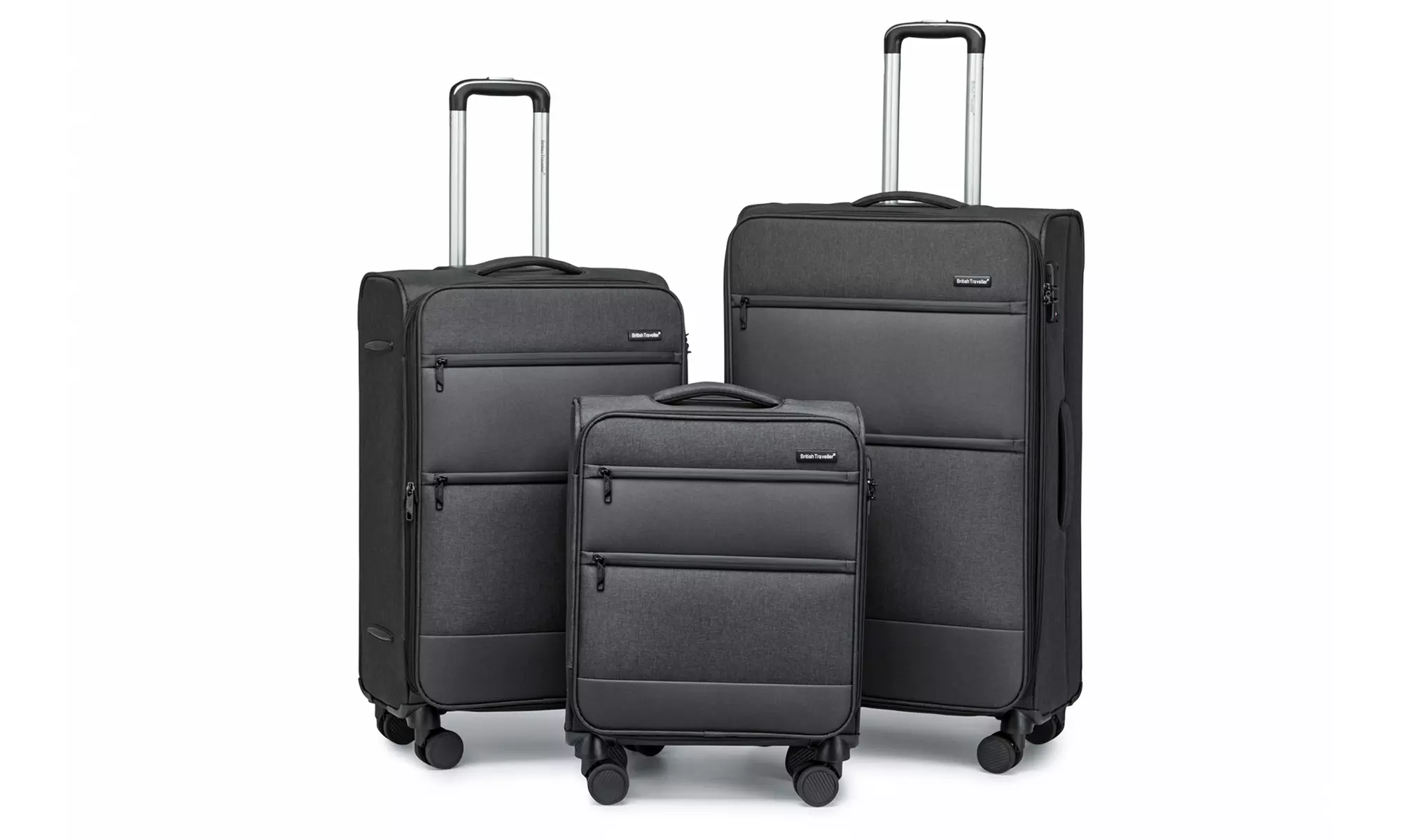 One- or Three-Piece British Traveller Luggage with TSA Lock & Wheels
