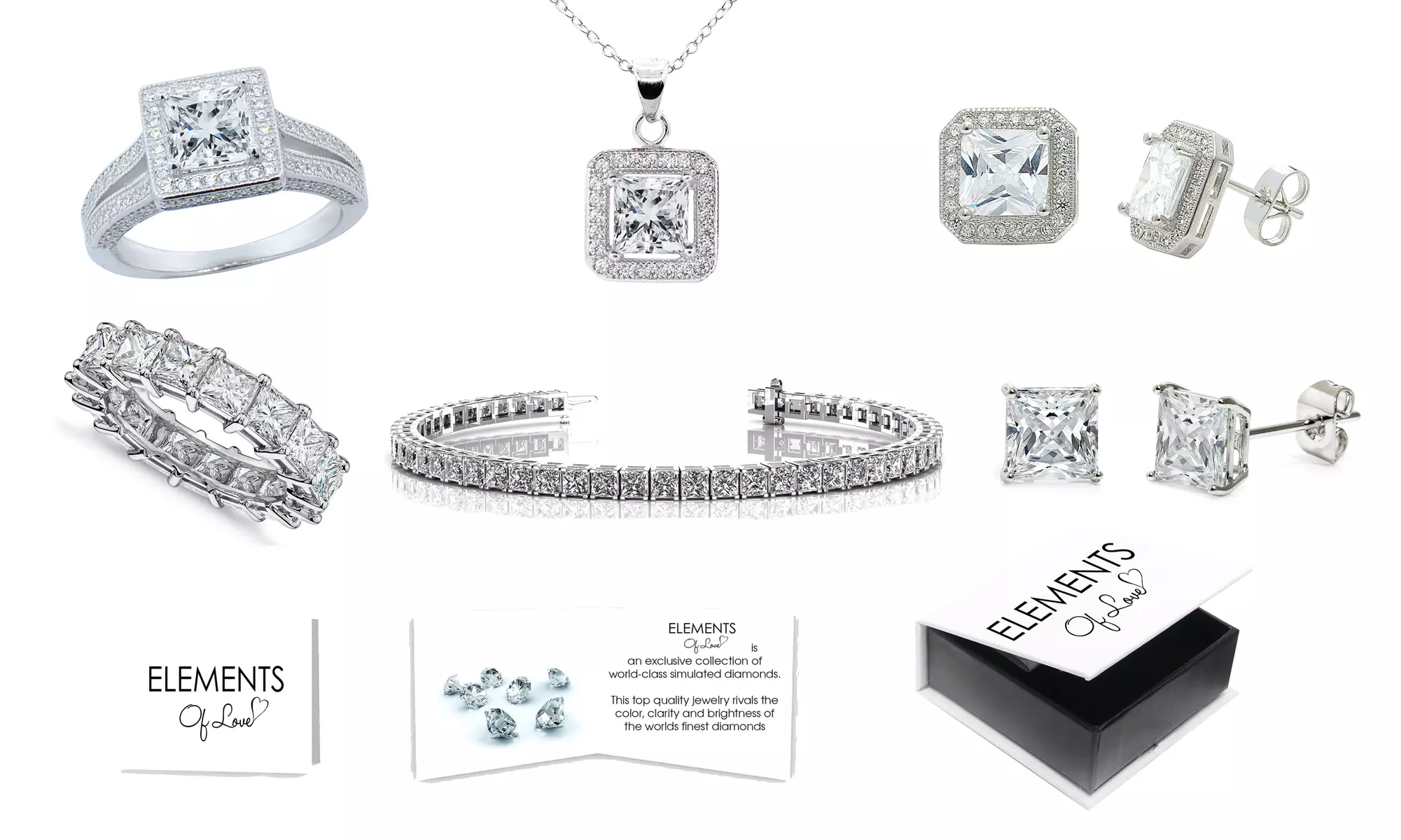 Princess Cut Jewelry Made with Swarovski Elements by Elements of Love - Primary Image