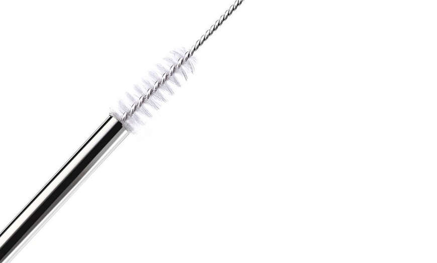 Image 14: 8-Piece Stainless Steel Straw Set