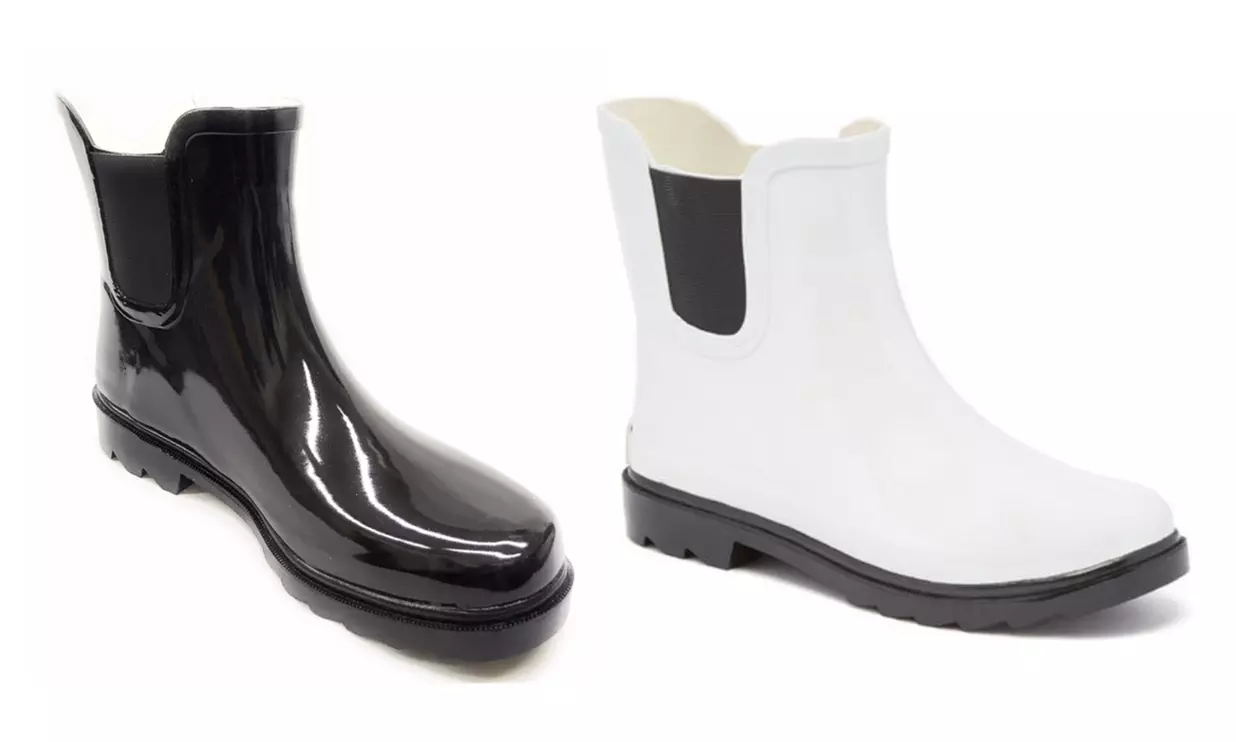 Forver Young Woman's Black Ankle Rain Boots (Up to Size 11) - Primary Image