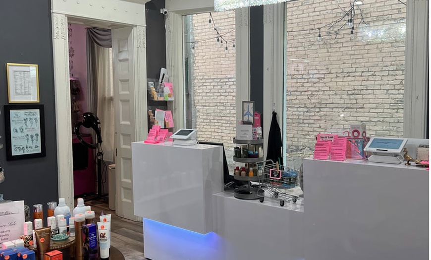 Image 8: Eyelash lift and tint services for darker, voluminous lashes