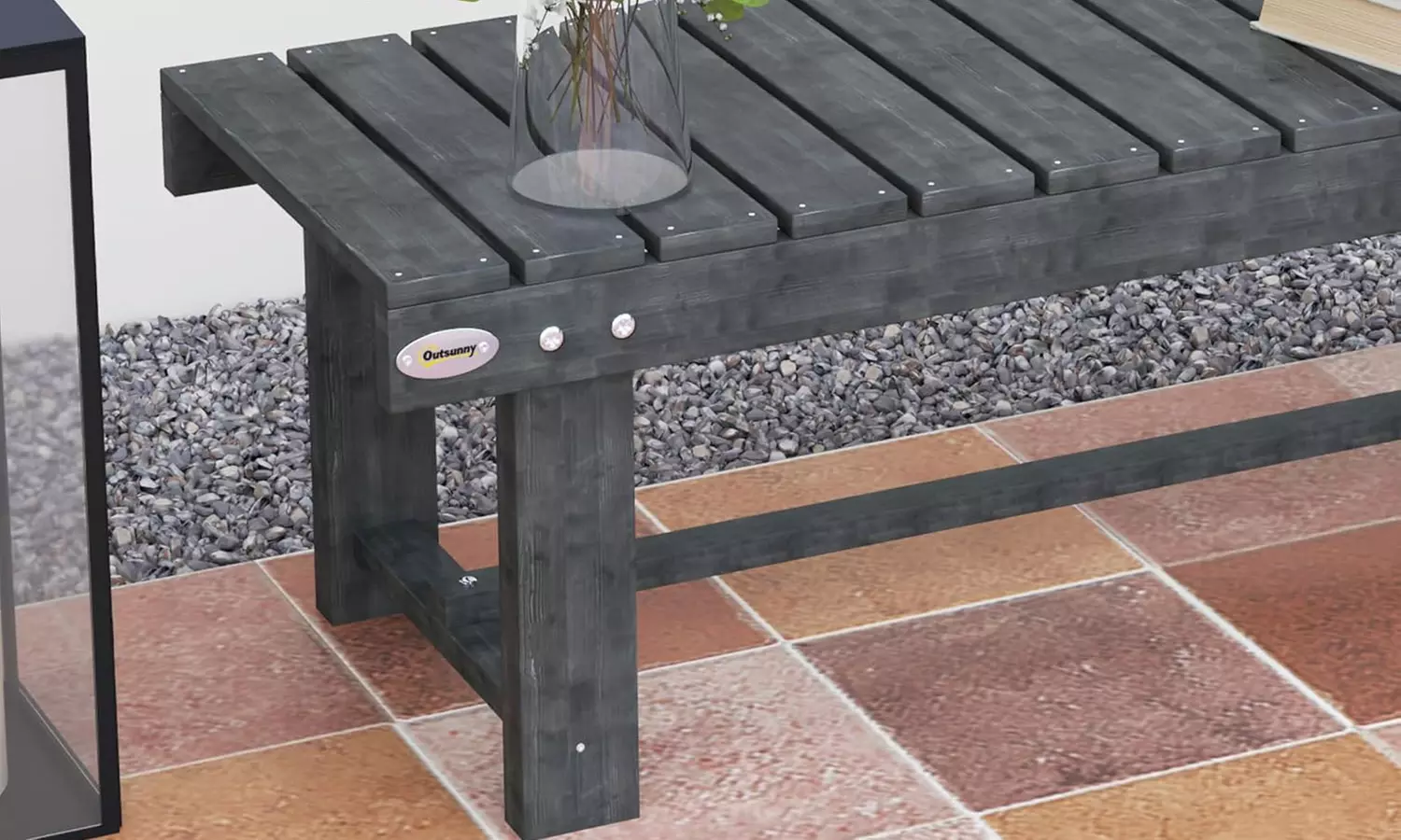 Outsunny Outdoor Bench, Picnic, Wooden or Aluminium