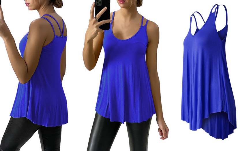 Image 17: Spaghetti Strap Loose Fit Swing Vest Top