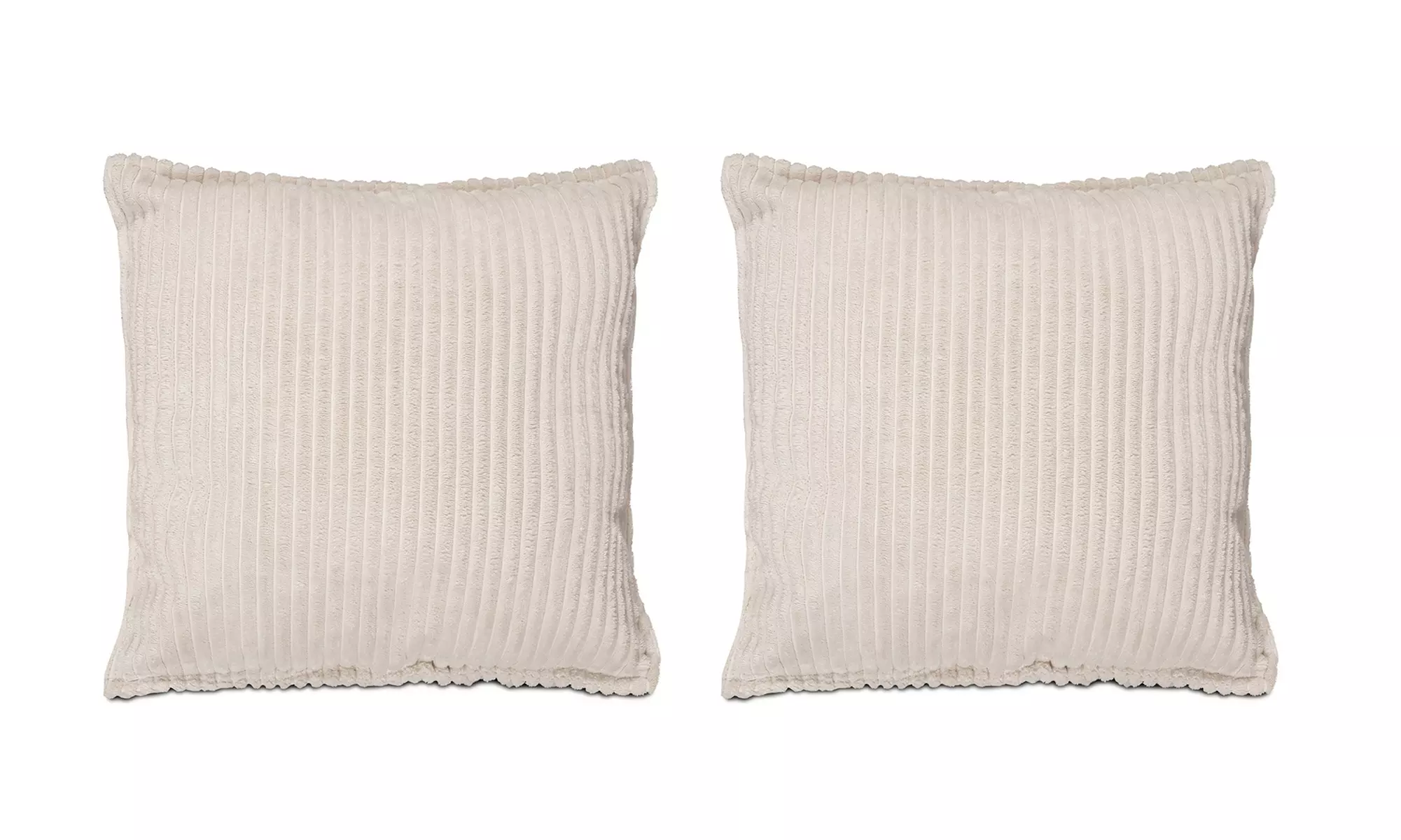 Lot de 2 coussins en velours côtelé 40 x 40 cm