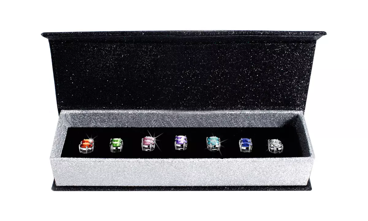 7-teiliges Ohrstecker-Set mit österreichischem Kristall