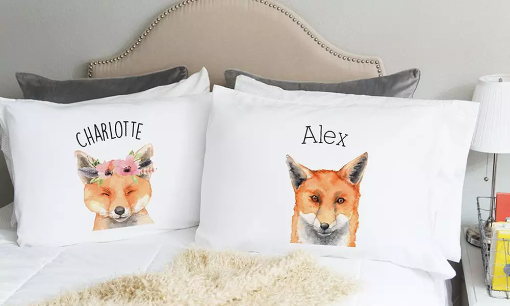One, Two, Three, Five, or 10 Personalized Woodland Animal Pillowcases from Qualtry (Up to 80% Off) - Primary Image