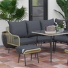 Image 1: Outsunny Six-Piece Rattan-Effect Outdoor Sofa Set
