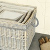 Image 3: Outsunny Set of 3 Wicker Log Basket with Liner and Rope Handles