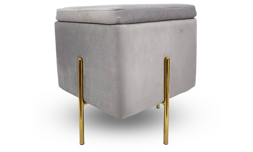 Image 6: Lapo puf contenedor de terciopelo 