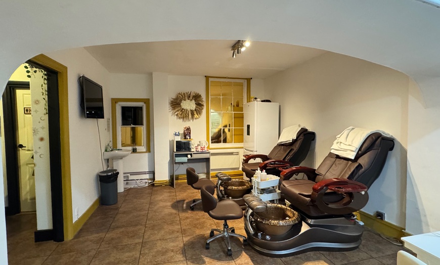 Image 1: Enjoy a Shellac Pedicure & Foot Massage or Manicure & Back Massage