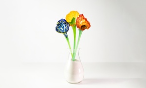 Make Your Own Glass Flower (1 or 2) & Optional 3 Flower Bouquet 