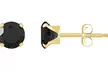 Paris Jewelry 10K Yellow Gold 7 mm Round cut Black CZ Stud Earrings - Second Medium