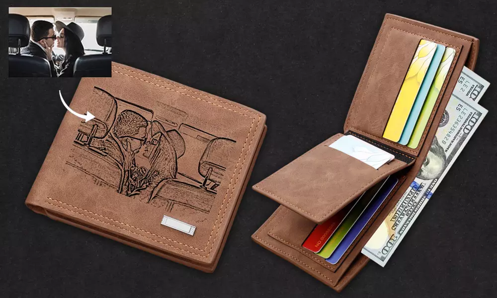 Un portefeuille Justyling gravé de vos souvenirs