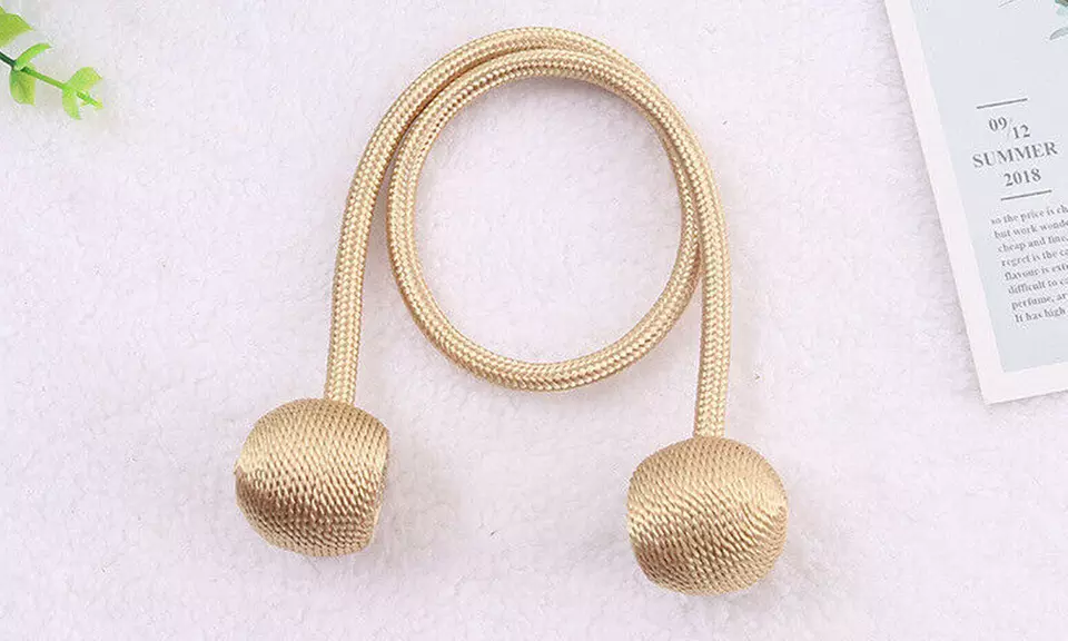 2Pcs Curtain Tie Backs Magnetic Ball Buckle Holder Tieback Clips Window Home