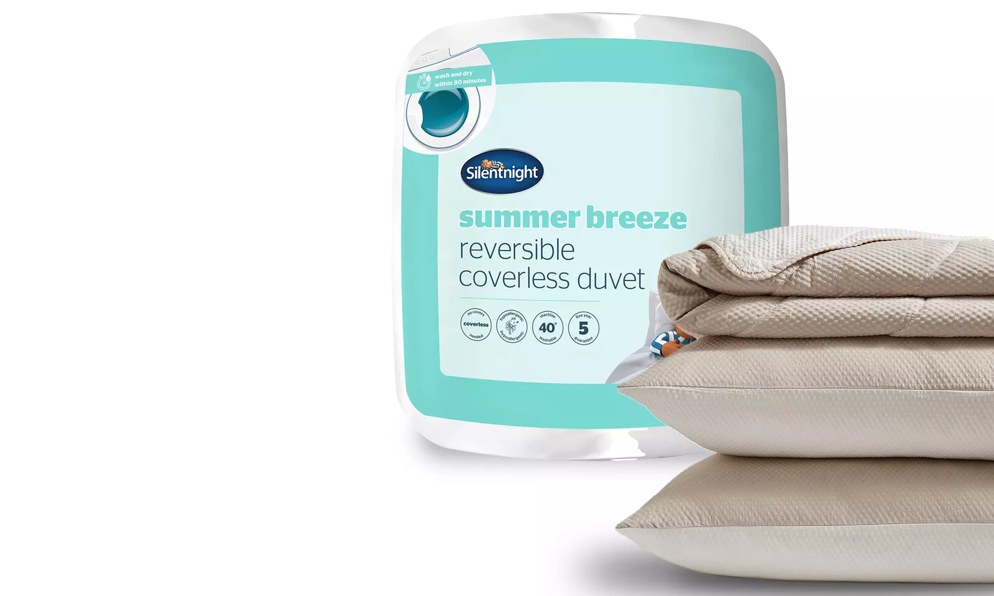 Silentnight Summer Breeze Seersucker 2.5 Tog Coverless Duvet Set