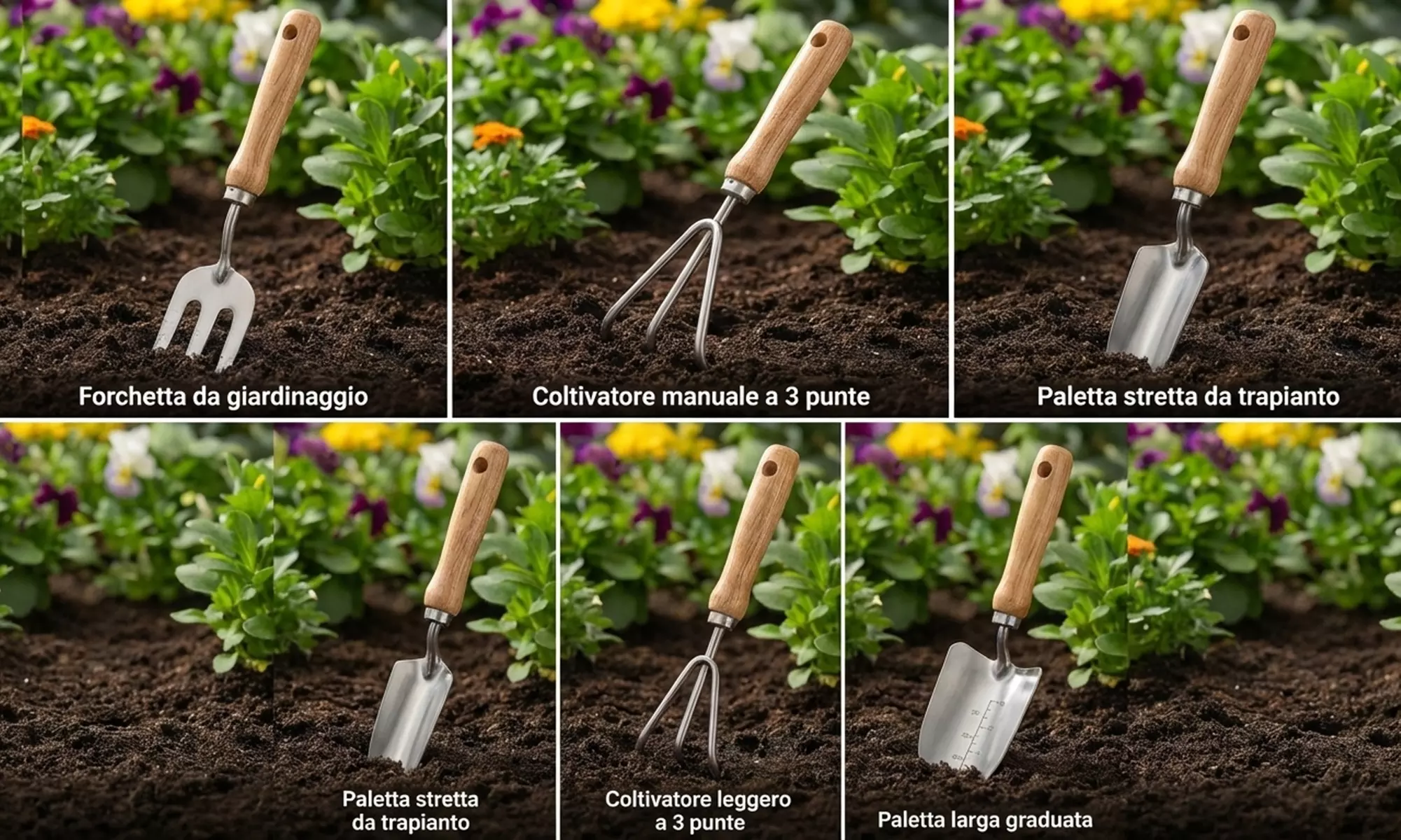 Kit de jardinage avec 10 outils en inox et sac de rangement