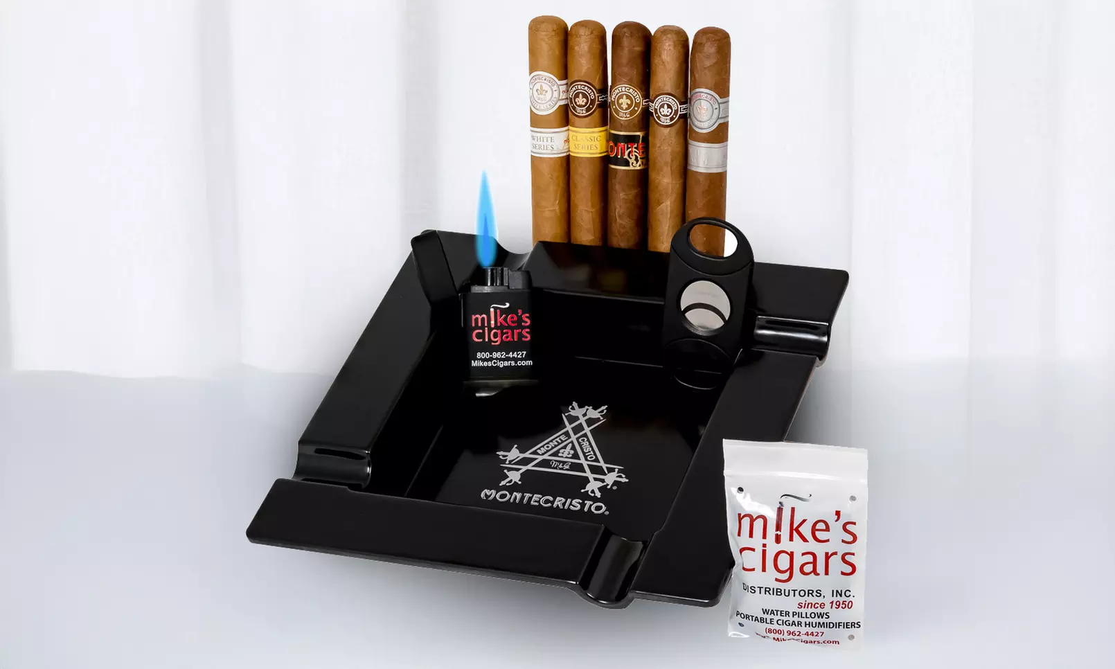 Mike's Cigars Montecristo Cigars & Ashtray Gift Set (9-Piece) - Primary Image