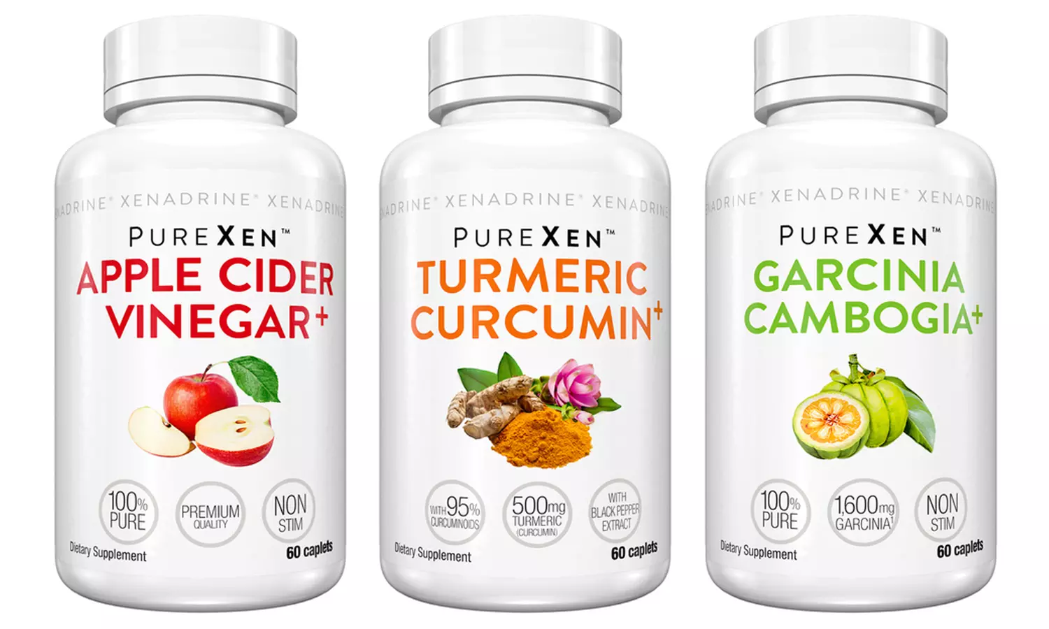PureXen Apple Cider Vinegar, Garcinia Cambogia, and Tumeric Dietary Supplement Set (180-Count) - Primary Image