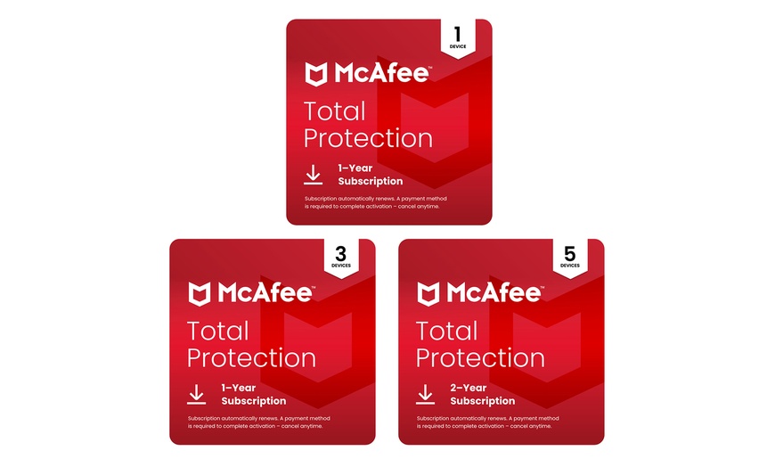 Image 1: McAfee Total Protection 2025 para 1, 3 o 5 dispositivos, 1 o 2 años