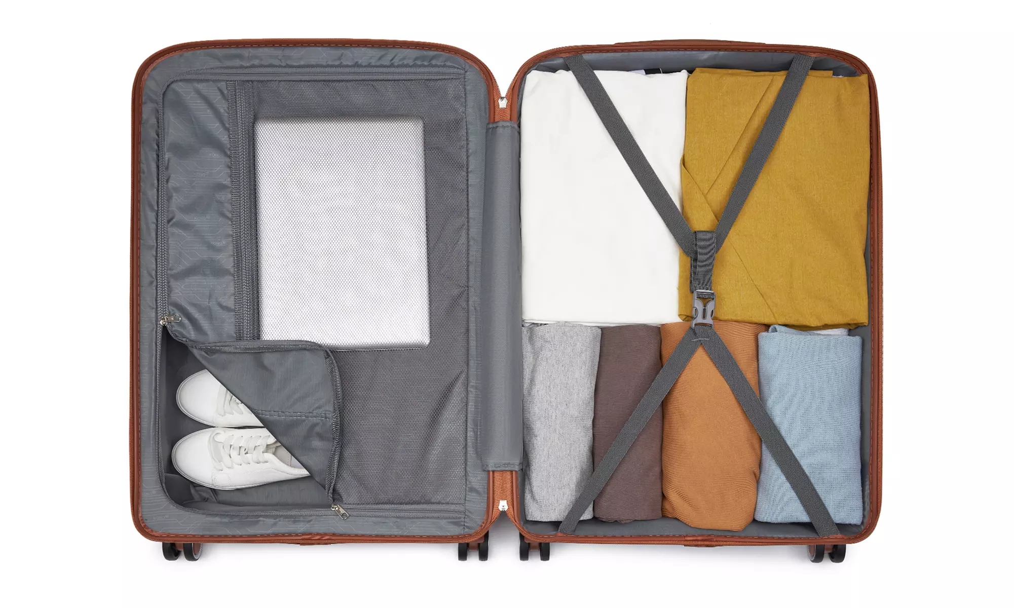 Maletas de ruedas rígidas en color verde con cerradura TSA, de Kono