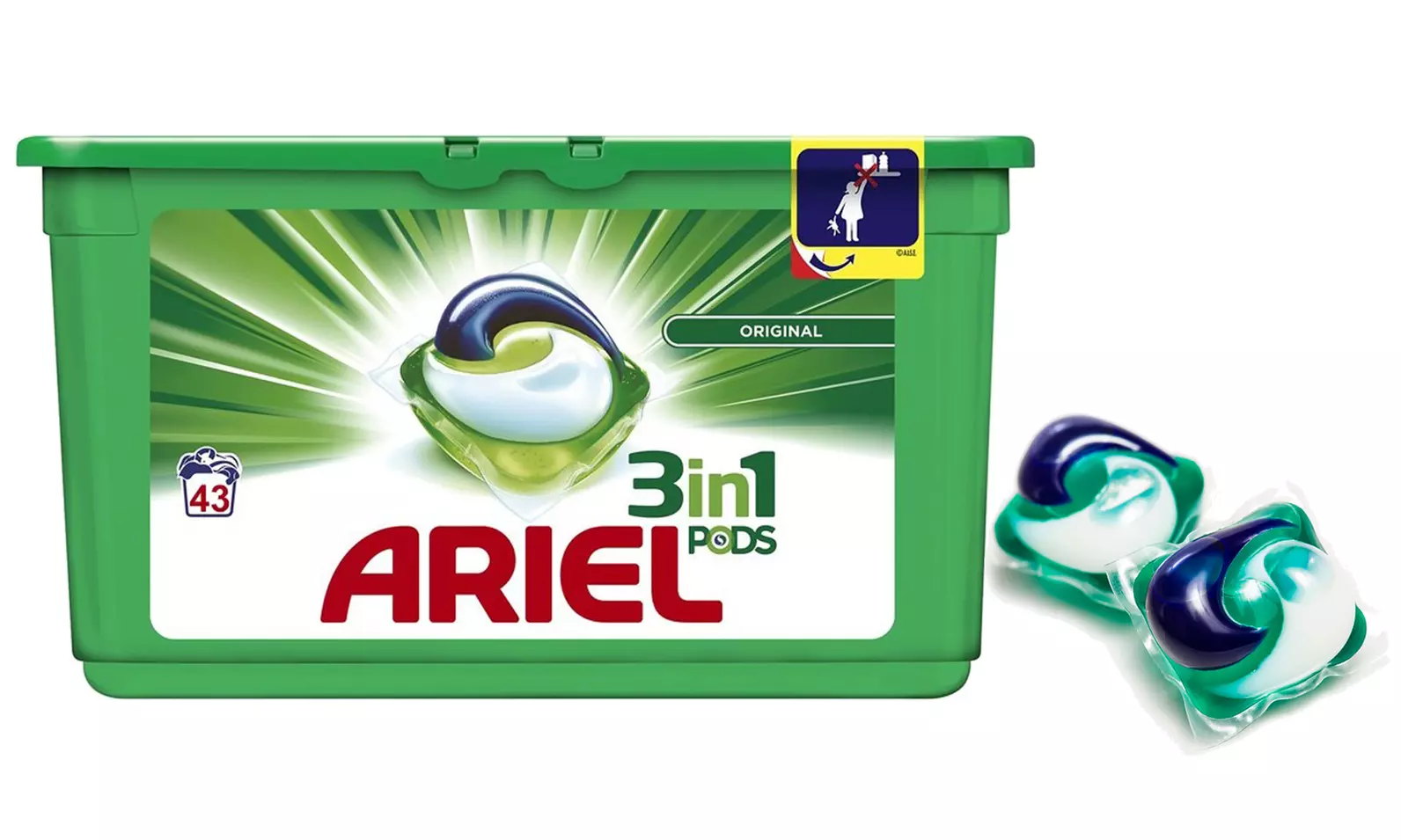 43, 129 ou 258 dosettes de lessive Ariel Pods 3 en 1 - Primary Image