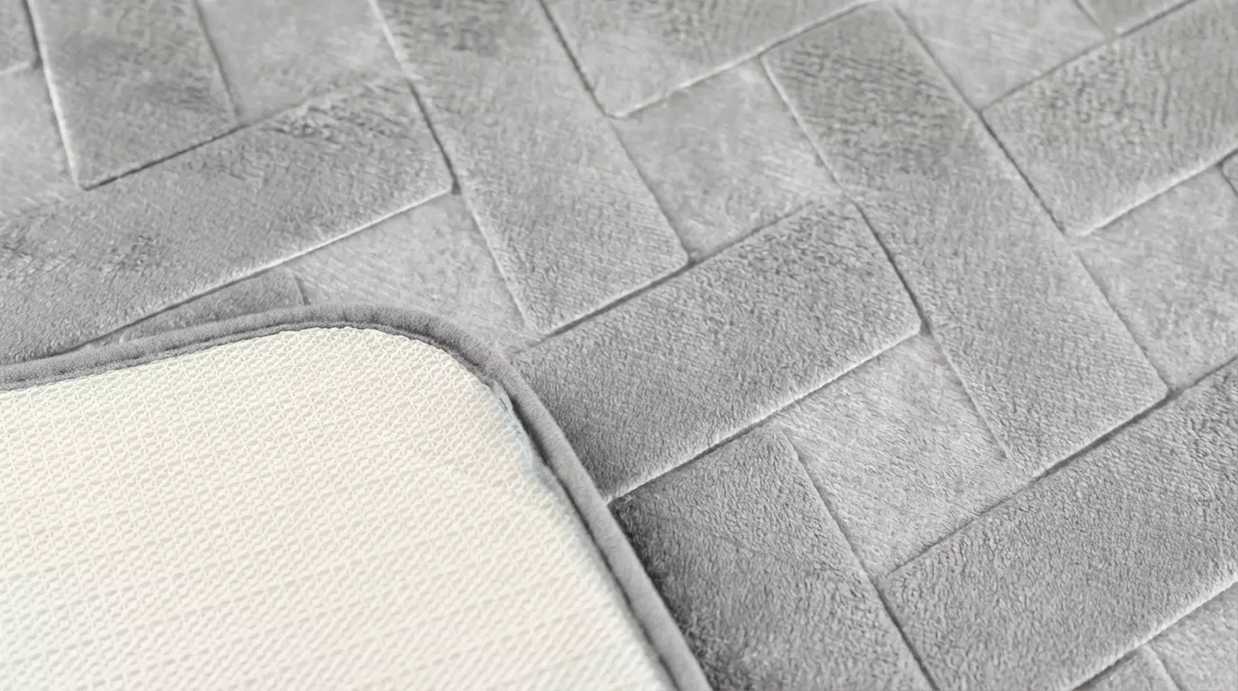 Set di 3 tappeti bagno memory antiscivolo