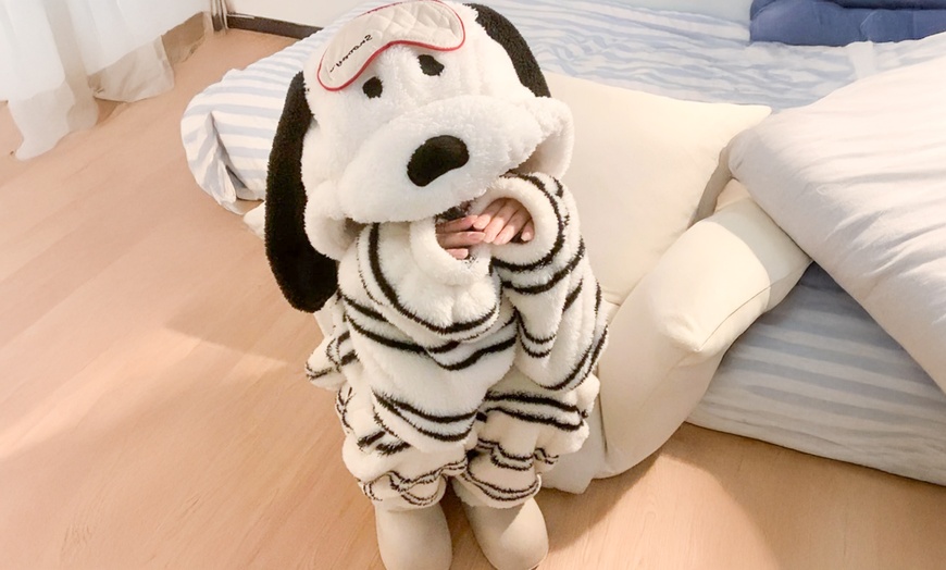 Image 4: Snoopy Inspired Snuggy Pyjama Set