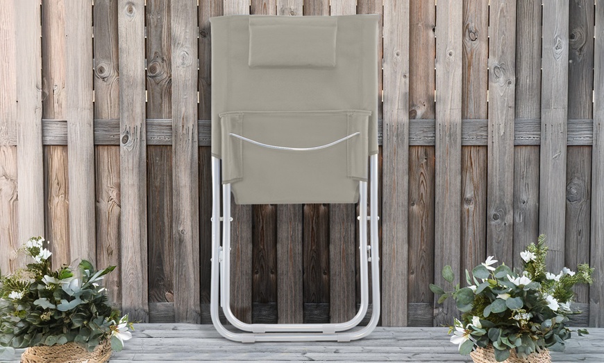 Image 3: Zilveren 'Giga'-opvouwbare strandstoel