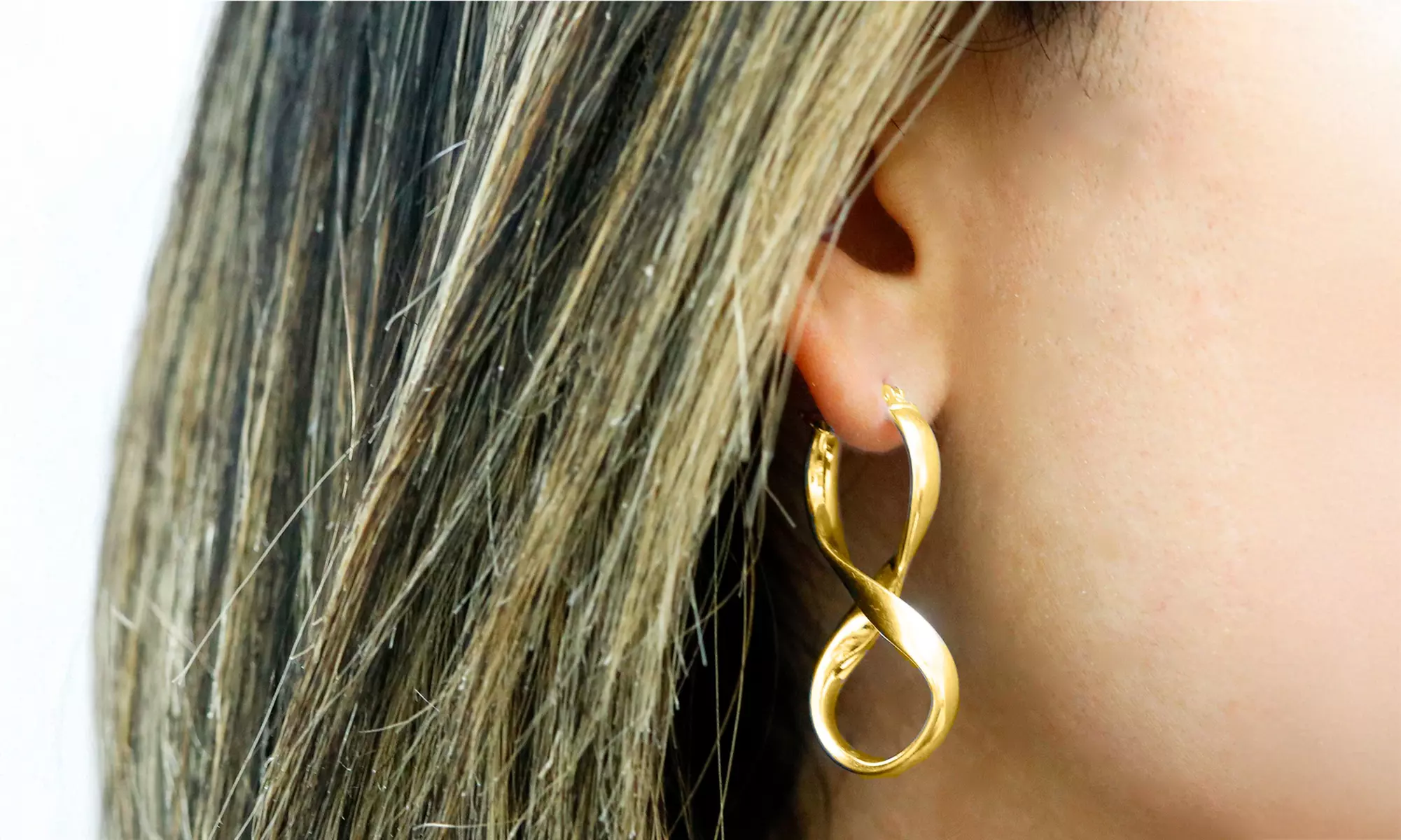 Italian Solid Sterling Silver Infinity Hoop Earrings