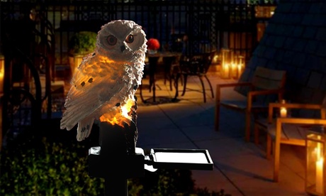 Waterproof Solar LED Owl Light Outdoor Garden Yard Landscape Decor Lamp White One Size Led Owl Light