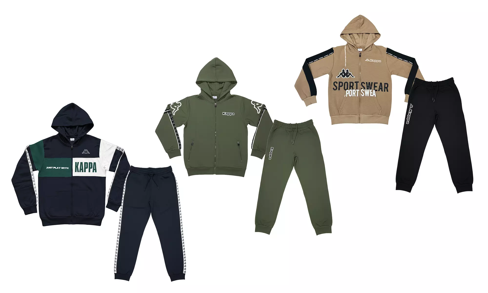 Tuta Kappa ragazzo in cotone felpato