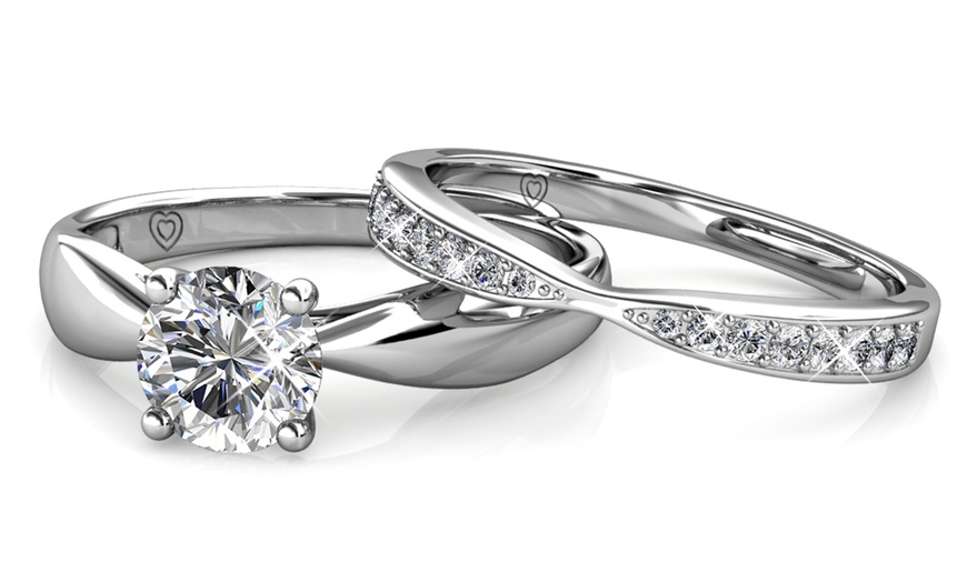 Image 15: Bague double Prestige avec cristaux autrichiens