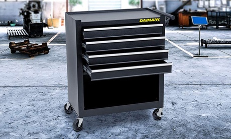 Carrello portautensili da officina Daimann con ruote e 4 cassetti