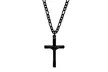 Men's Stainless Steel Crucifix Cross Necklace with 24" Figaro Chain - Second Medium
